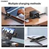 CHOETECH T606-F USB-A +USB-C Magnetic Charger for Samsung & Apple Watch - Rear View