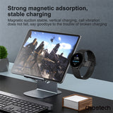 CHOETECH T606-F USB-A +USB-C Magnetic Charger for Samsung & Apple Watch - Close-Up Angle