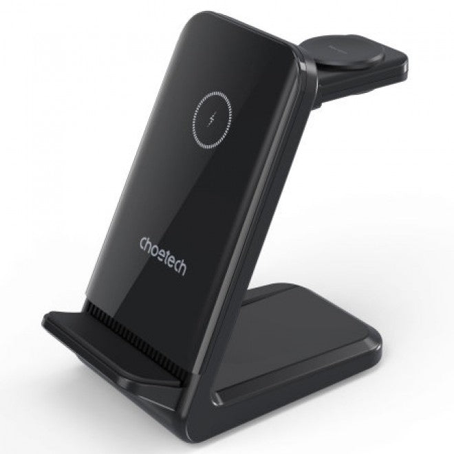 CHOETECH T608-F 15W 4-in-1 Wireless Charging Station for Apple and Samsung Watches (Black)