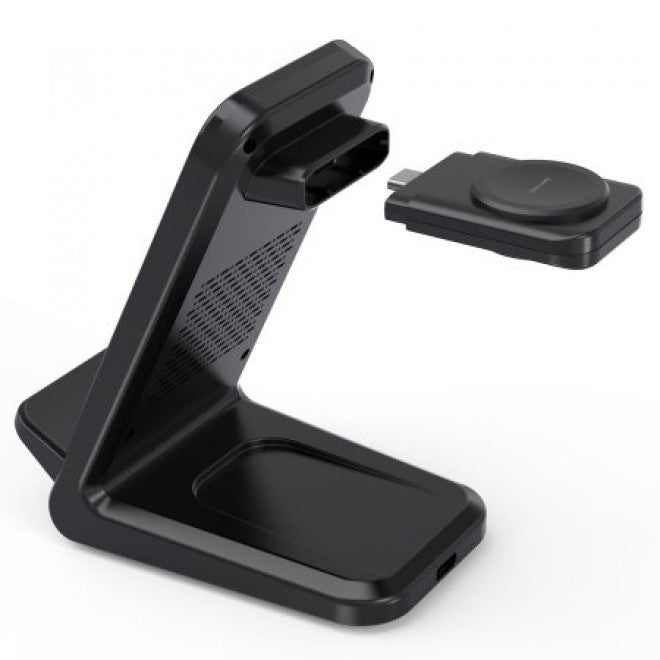 CHOETECH T608-F 15W 4-in-1 Wireless Charging Station for Apple and Samsung Watches (Black)