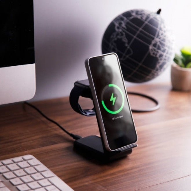 CHOETECH T608-F 15W 4-in-1 Wireless Charging Station for Apple and Samsung Watches (Black)