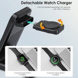 CHOETECH T608-F 15W 4-in-1 Wireless Charging Station for Apple and Samsung Watches (Black)