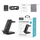 CHOETECH T608-F 15W 4-in-1 Wireless Charging Station for Apple and Samsung Watches (Black)