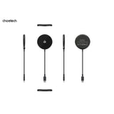 CHOETECH T697-F 15W/7.5W/5W magnetic charger for iPhone, Air Pods and more 1.5M Black - Front View