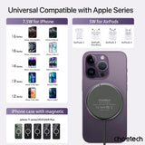 CHOETECH T697-F 15W/7.5W/5W magnetic charger for iPhone, Air Pods and more 1.5M Black - 45-Degree Angle