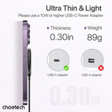 CHOETECH T697-F 15W/7.5W/5W magnetic charger for iPhone, Air Pods and more 1.5M Black - Rear View