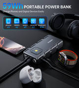 CHOETECH TC0009 16000mAh Portable Car Jump Starter with Emergency Light - Side View