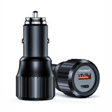 CHOETECH TC0010 45W Dual USB Fast Car Charger with Safety Features - Side View