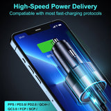 CHOETECH TC0011 130W 3 Ports (Dual USB-C Port PD3.0 + USB-A Port) Fast Car Charger - Top-Down View