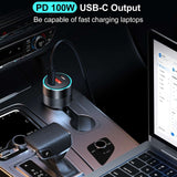 CHOETECH TC0011 130W 3 Ports (Dual USB-C Port PD3.0 + USB-A Port) Fast Car Charger - 45-Degree Angle