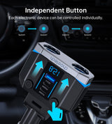 CHOETECH TC0020 45W 2 Sockets + 2x USB-C + 1x USB-A Cigarette Lighter Splitter - Close-Up Angle