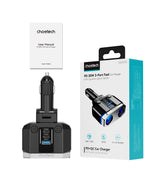 CHOETECH TC0020 45W 2 Sockets + 2x USB-C + 1x USB-A Cigarette Lighter Splitter - Extra Image
