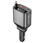 CHOETECH TC0033 105W USB-C+USB-A Fast car charger with Stretchable USB-C + Lightning cables