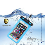 CHOETECH WPC007-BE Universal WaterProof Cell Phone Pouch bag up to 8-inch (Blue) - Front View
