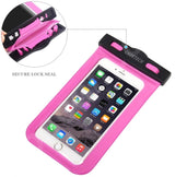 CHOETECH WPC007-PK Universal WaterProof Cell Phone Pouch bag up to 8-inch (Pink) - Front View