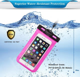 CHOETECH WPC007-PK Universal WaterProof Cell Phone Pouch bag up to 8-inch (Pink) - Top-Down View