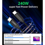 CHOETECH XCC-1035 USB-C M to M PD3.1 240W Super Fast Charging Cable 1M