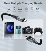 CHOETECH 240W Super Fast USB-C Gen3 Cable - 1.2M, Compatible with MacBook & More - Top-Down View