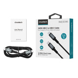 CHOETECH XCC-1042 Gen3.0 USB4.0 with 8K @ 60hz Video & Audio 240W USB-C to C Braided Cable 2M