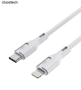 CHOETECH XCL-0002 Silicone USB-C to L Cable 1m White - Front View