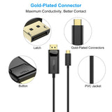 Choetech XCP-1801BK USB-C to DisplayPort Cable 1.8m - Front View