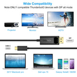 Choetech XCP-1801BK USB-C to DisplayPort Cable 1.8m - Side View