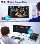 CHOETECH XCP-1803 USB-C To DisplayPort Cable 8K@30Hz 1.8M Two-Way - Rear View