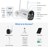 Hiseeu C40 Wireless Indoor/Outdoor WiFi Battery Camera with Solar Power and Motion Detection - Close-Up Angle