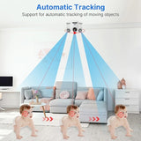 Hiseeu FH2C 2MP WiFi Wireless Security Camera for Home/Baby/Pet 2-way Audio & Motion Detection - 45-Degree Angle