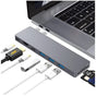 INTACT 9820T 8-in-1 Dual USB-C Adapter for MacBook/Pro HDMI/ Thunderbolt3/USB3.0*3/TypeC/SD/TF