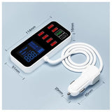 40W Multi-Port Fast Car Charger with LCD Display - 8 Ports, PD & QC3.0 - Side View