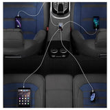 40W Multi-Port Fast Car Charger with LCD Display - 8 Ports, PD & QC3.0 - 45-Degree Angle