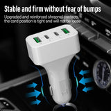 White 4-Port Car Charger with Dual PD and QC3.0 Support - Rear View