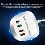 40W 4-Port Fast Charger with PD & QC 3.0 and AU Plug - 45-Degree Angle