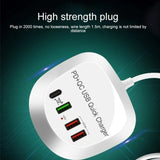 40W 4-Port Fast Charger with PD & QC 3.0 and AU Plug - Rear View
