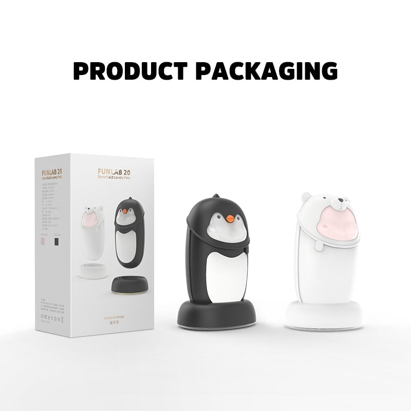 Snowfield Cute Companion Portable Power Bank and Hand Warmer - 8000 mAh White