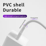 KIVEE KV-CT326 1M White 8-Pin Fast Charge USB Cable with Overvoltage Protection - Top-Down View