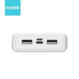 KIVEE PT63 20000mAh White Portable Power Bank - 45-Degree Angle