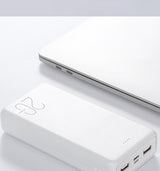 KIVEE PT63 20000mAh White Portable Power Bank - Rear View
