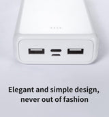 KIVEE PT63 20000mAh White Portable Power Bank - Close-Up Angle