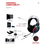 T-Wolf TF400 4-pcs Rainbow Keyboard/Mouse/Headphone/Mouse Pad Kit Set - 45-Degree Angle
