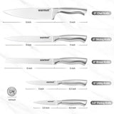 Warmot 5-Piece Ultra Sharp High Carbon Stainless Steel Chefs Kitchen Knife Set with Gift Box (750C)