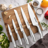 Warmot 5-Piece Ultra Sharp High Carbon Stainless Steel Chefs Kitchen Knife Set with Gift Box (750C) - 45-Degree Angle