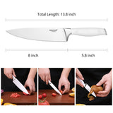 Warmot Professional 3-Piece Chef Knife Set with Gift Box (888-3) - Ultra Sharp German Steel Knives - Top-Down View