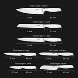 Professional German Steel 7-Piece Chef Knife Set with Elegant Gift Box - Side View