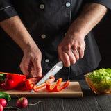 Warmot Premium 3-Piece High Carbon Stainless Steel Kitchen Knife Set with Ergonomic Handle and Gift Box - Rear View