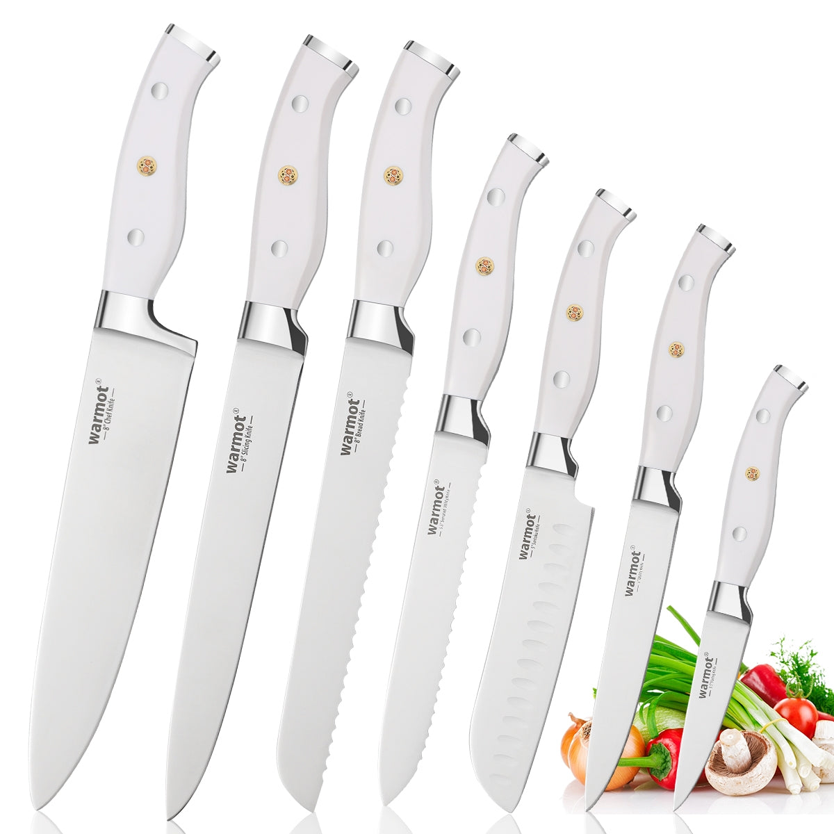 Premium 7-Piece German Steel Chef Knife Collection with Elegant Gift Box