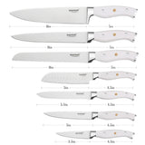 Premium 7-Piece German Steel Chef Knife Collection with Elegant Gift Box