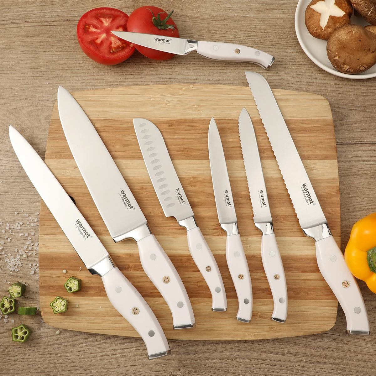 Premium 7-Piece German Steel Chef Knife Collection with Elegant Gift Box