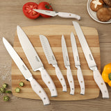 Premium 7-Piece German Steel Chef Knife Collection with Elegant Gift Box - Low Angle